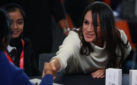 Meghan Markle meets Birmingham schoolgirls - Credit: WPA pool