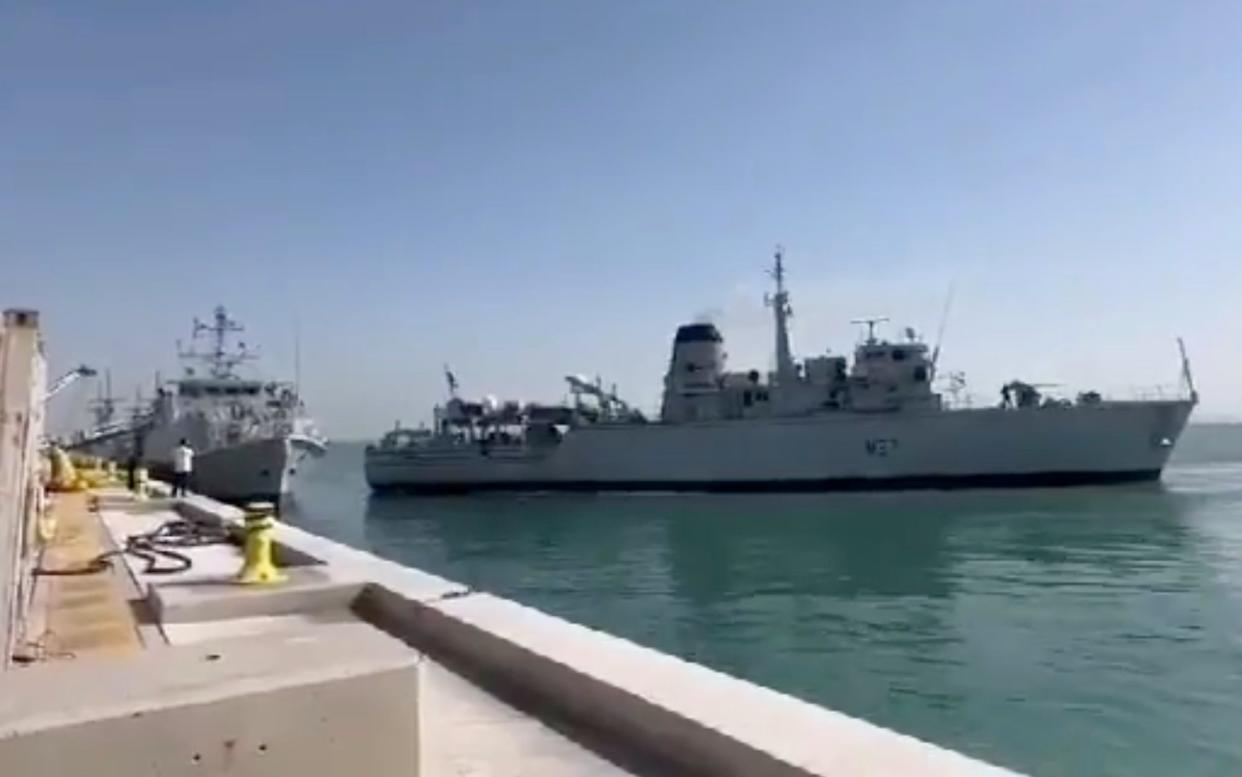 Minehunter HMS Chiddingfold smashed into HMS Bangor in Bahrain on Thursday after it failed to moor alongside it