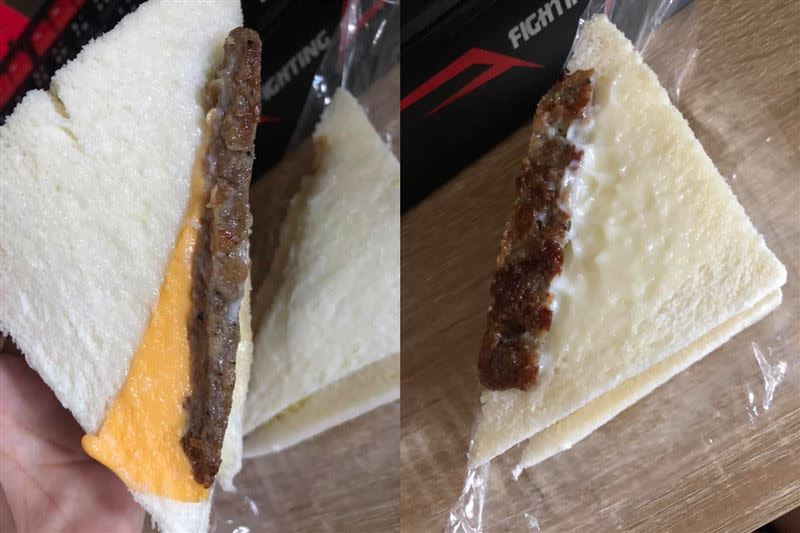 原PO打開三明治，發現老闆「超細切工」。（圖／翻攝自 爆怨2公社）