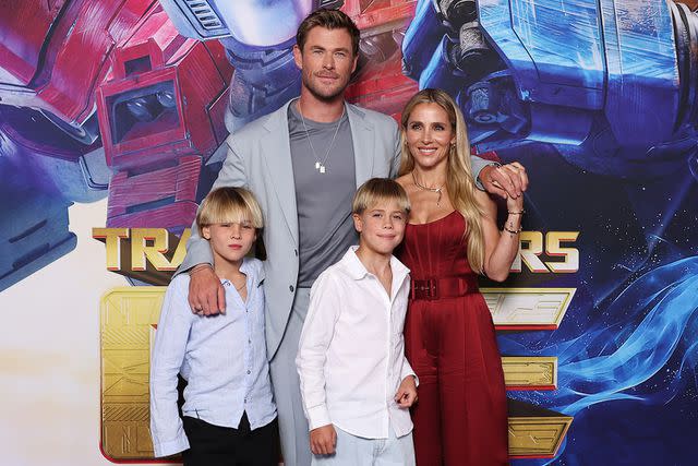 <p>Don Arnold/WireImage</p> Chris Hemsworth, Elsa Pataky, Tristan Hemsworth and Sasha Hemsworth.