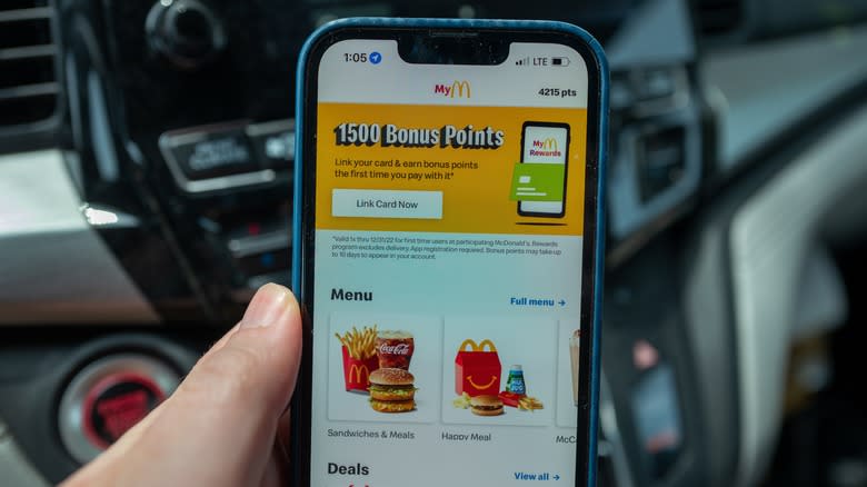 McDonald's app on a phone