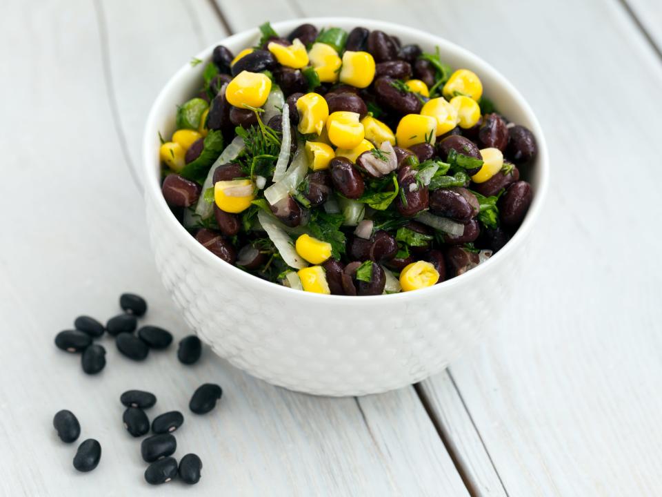 black bean corn salad in a bowl