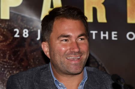 FILE PHOTO - Boxing - Dillian Whyte Press Conference - Dorchester Hotel, London, Britain - June 7, 2018 Promoter Eddie Hearn during the press conference Action Images via Reuters/Alan Walter