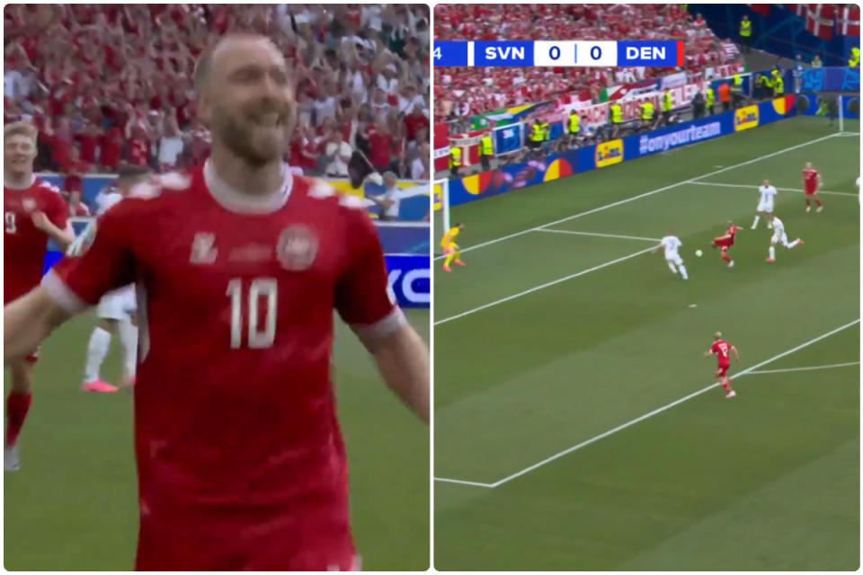 Video: Christian Eriksen scores beautifully constructed goal with half-volley finish