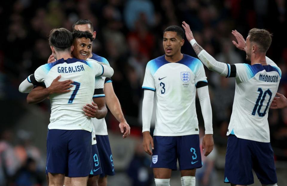 Ollie Watkins, Jack Grealish and James Maddison will all hope to go to Germany (The FA via Getty Images)