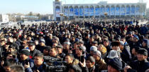 People attend a protest against the rising Chinese presence in the country in Bishkek, Kyrgyzstan January 17, 2019. REUTERS/Olga Dzyubenko