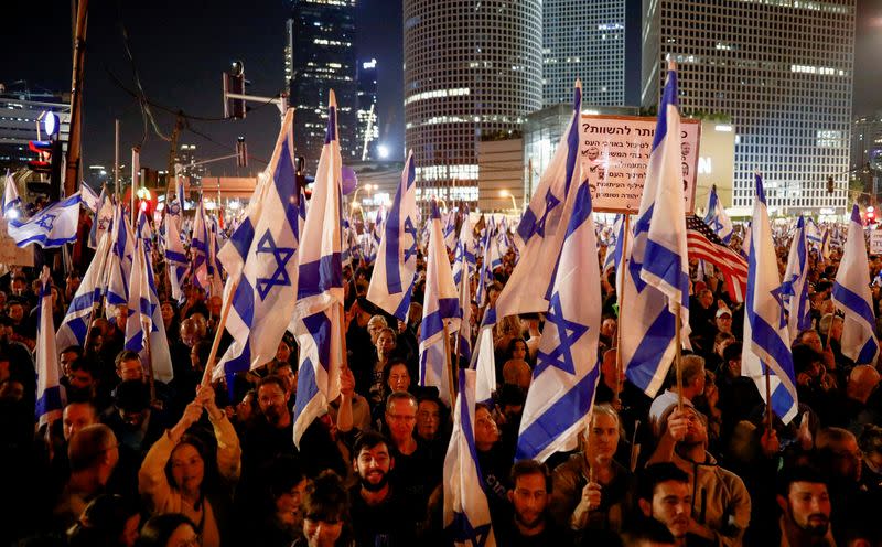 Protests against Israel's right-wing government in Tel Aviv