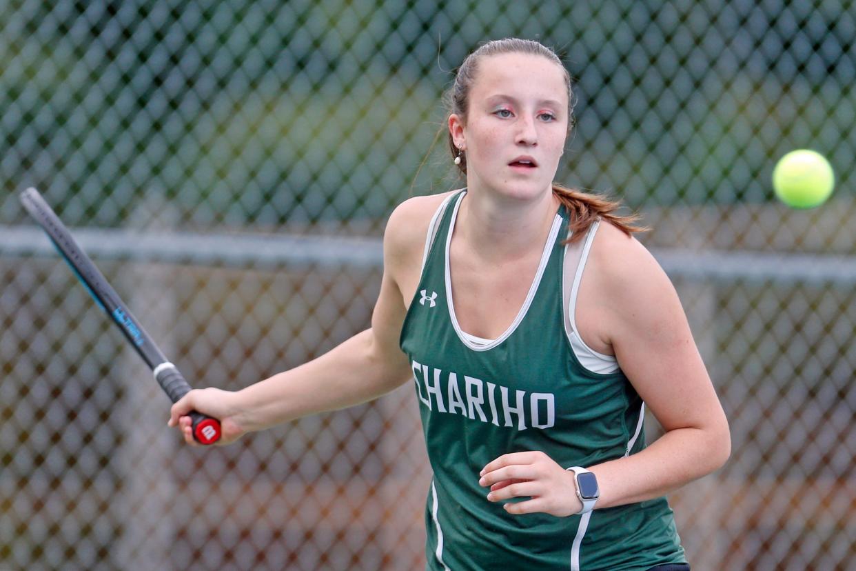 Emily Ballard came up with the clinching point in Tuesday's win over Lincoln, a victory that kept the Chargers near the top of the Division II standings as they get ready to compete for a title in the upcoming postseason.