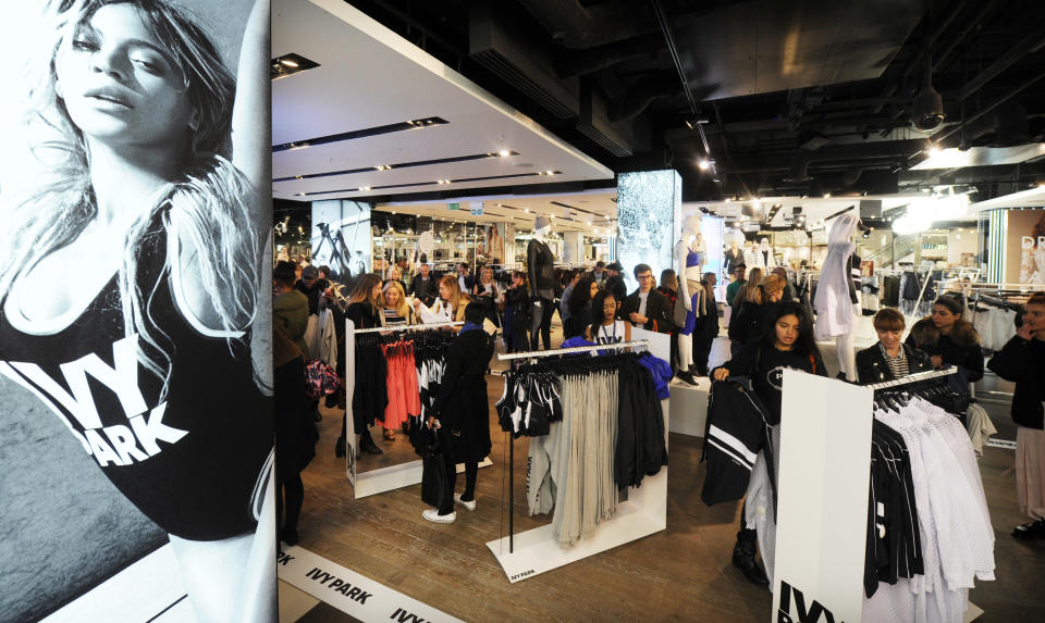 LONDON, ENGLAND - APRIL 14:  General view of shoppers as Beyonce's Ivy Park collection goes on sale at TopShop on April 14, 2016 in London, England.  (Photo by Stuart C. Wilson/Getty Images)