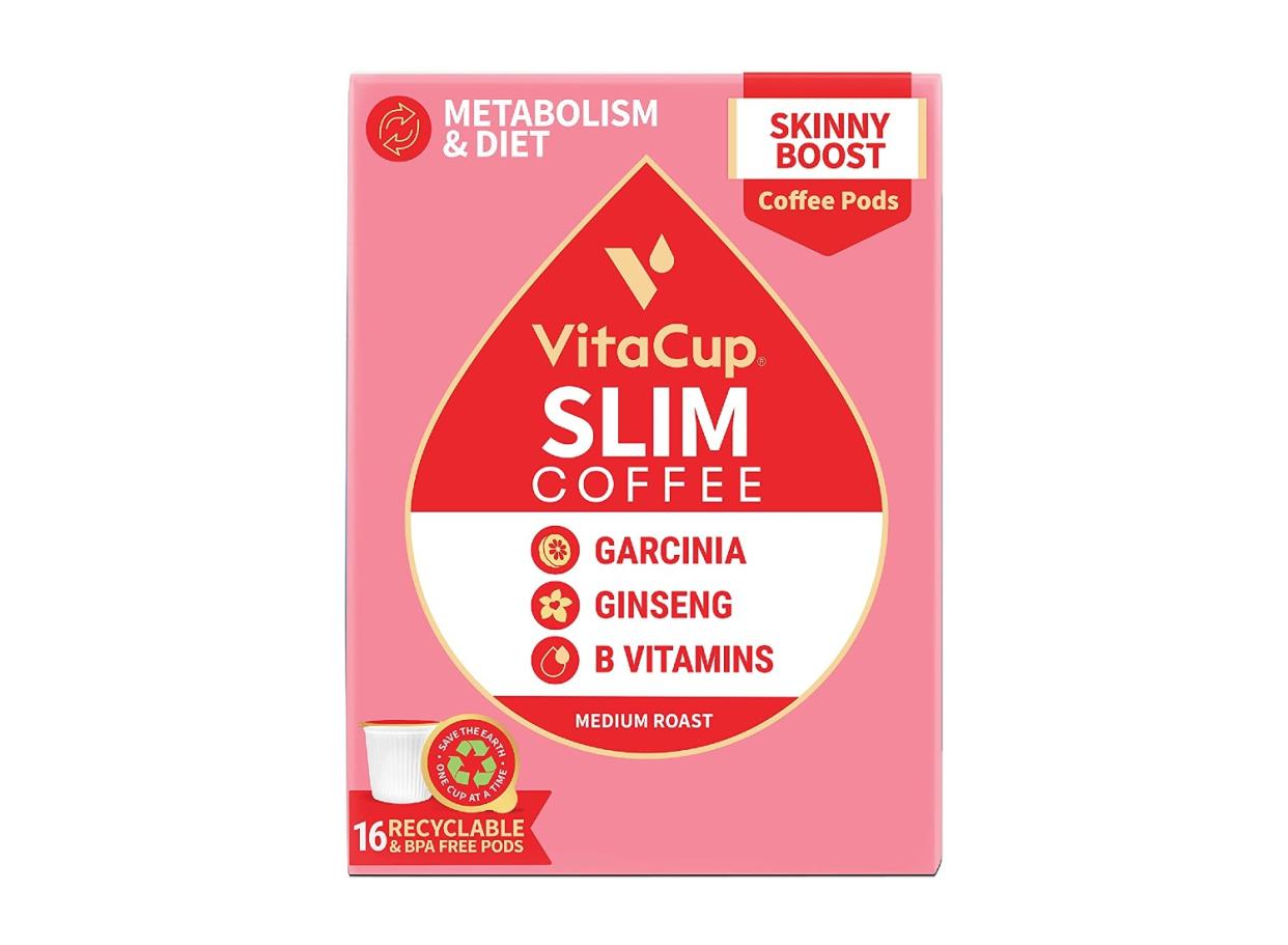 This slim skinny boost coffee boasts an antioxidant boost of herbal root ginseng. (Source: Amazon)