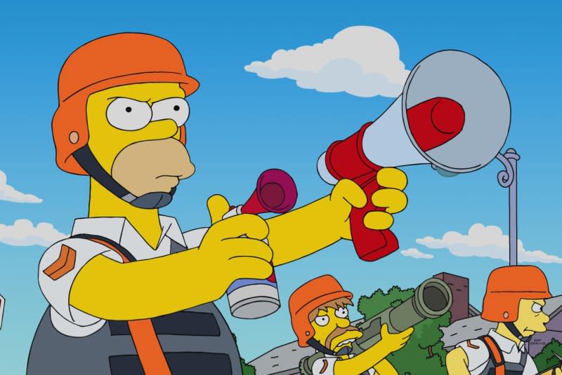 Homer becomes a crossing guard in "The Simpsons" Season 35 premiere. Photo courtesy of 20th Television