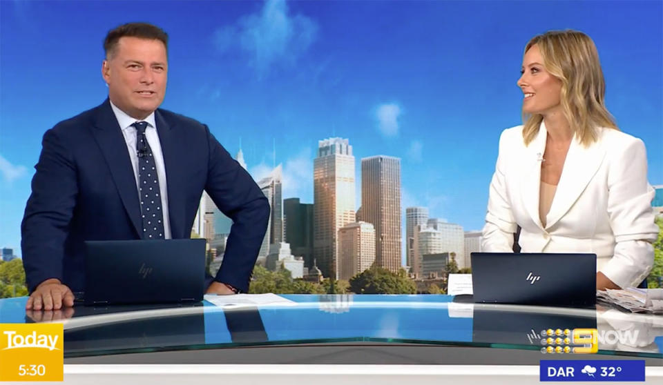 Karl Stefanovic and Allison Langson on the Today show