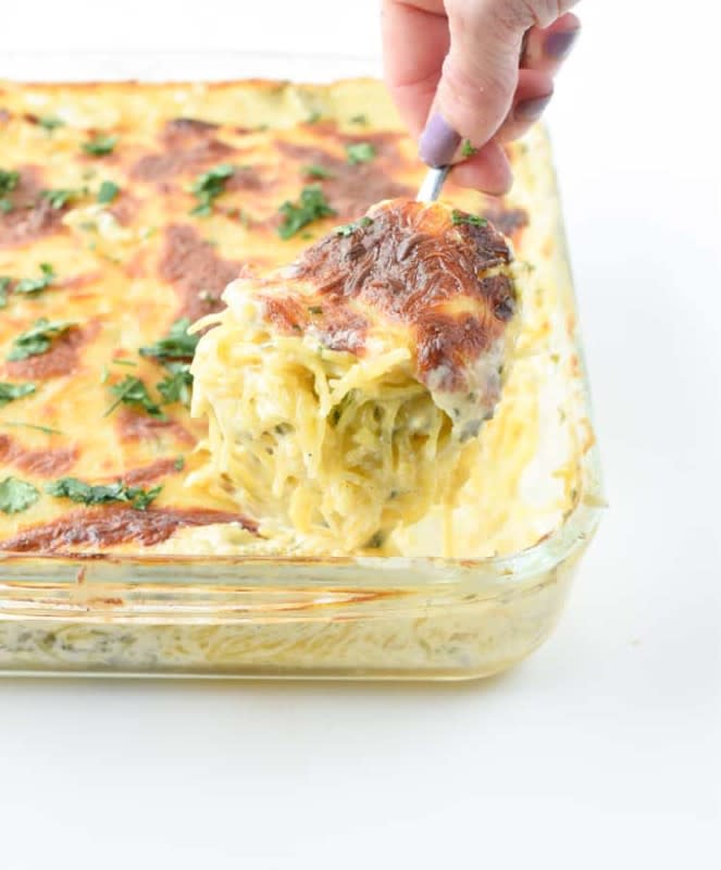 <p>This Keto Spaghetti Squash Casserole with creamy Alfredo sauce is calling all pasta lovers!</p><p><strong>Get the recipe: </strong><a href="https://www.sweetashoney.co/keto-spaghetti-squash-casserole/" rel="nofollow noopener" target="_blank" data-ylk="slk:Keto Spaghetti Squash Casserole with Alfredo Sauce;elm:context_link;itc:0;sec:content-canvas" class="link "><strong>Keto Spaghetti Squash Casserole with Alfredo Sauce</strong></a></p>