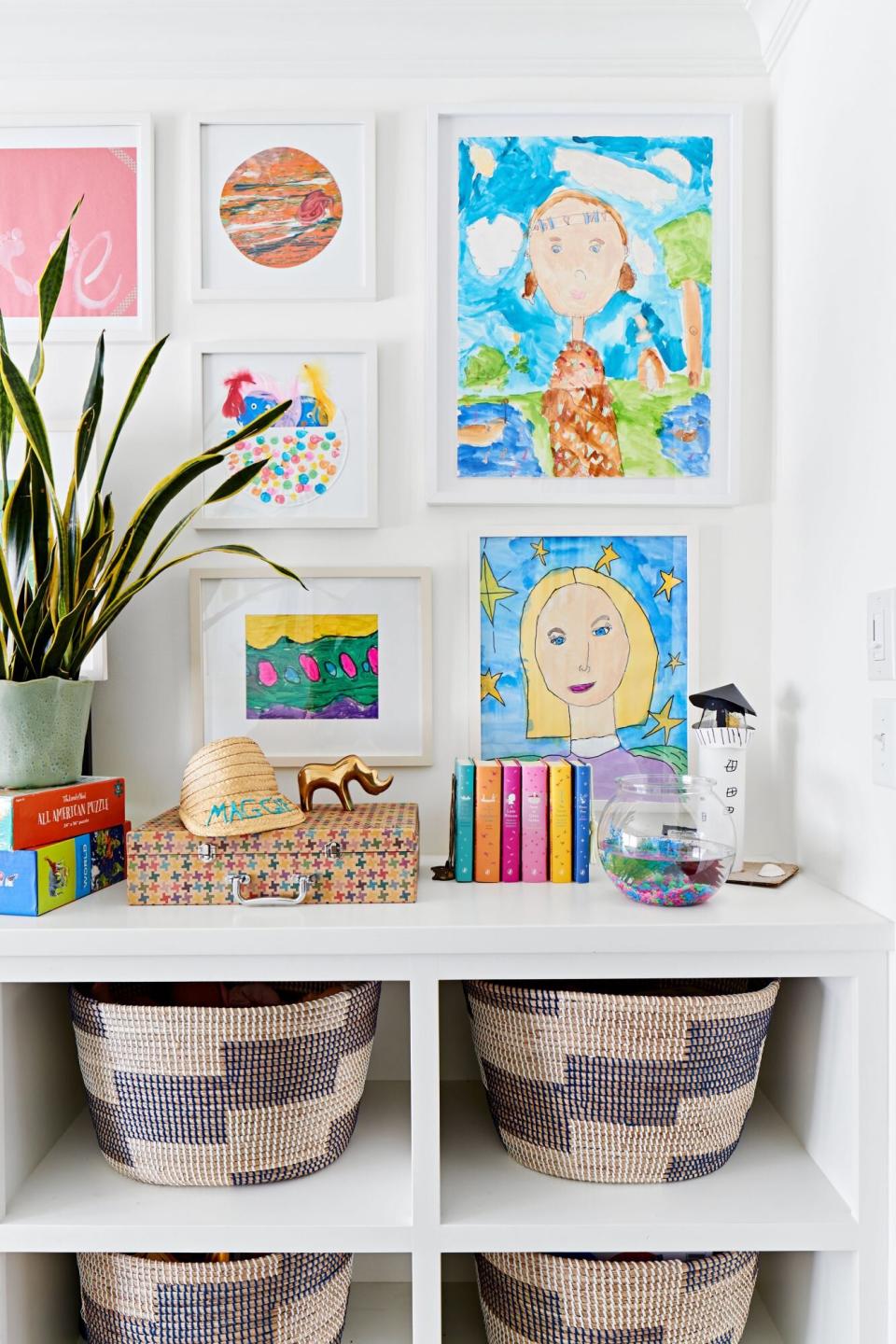 Playroom Storage and Kids Art