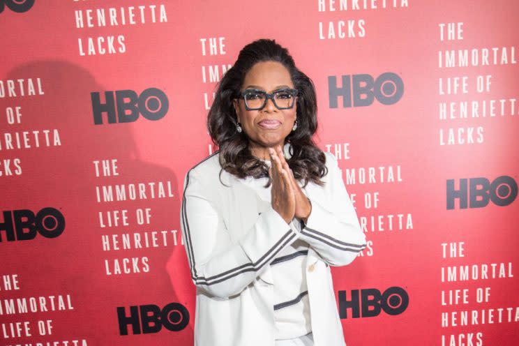 Oprah Winfrey, pictured on the red carpet on April 18, gave us an important reminder this Mother's Day. (Photo: Getty Images)