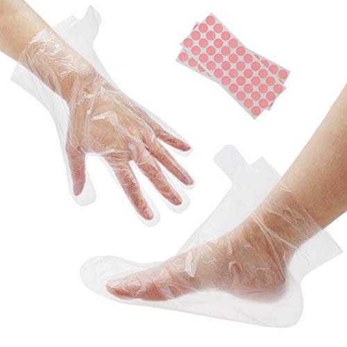 200 Counts Paraffin Wax Liners, Larger and Thicker Plastic Hand and Foot Bags, Plastic Paraffin Bath Mitt Glove and Sock Liners Paraffin Wax Mitts for Therabath, Wax Treatment and Paraffin Wax Machine (Amazon / Amazon)