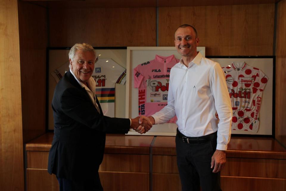 Polti founder Franco Polti with Ivan Basso