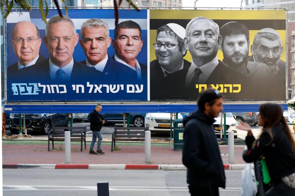 <div class="inline-image__caption"><p>Election posters from the first round a year ago.</p></div> <div class="inline-image__credit">JACK GUEZ/AFP via Getty Images</div>