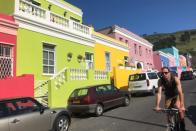 Colourful housing is seen in the Bo Kaap district in Cape Town