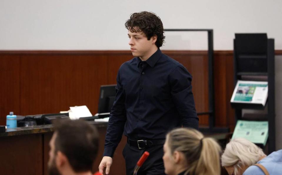Landen Glass makes his first appearance at the Wake County Courthouse Thursday morning, Jan. 26, 2023. Glass is the driver in the Raleigh Christmas Parade incident that resulted in an 11-year-old girl’s death.