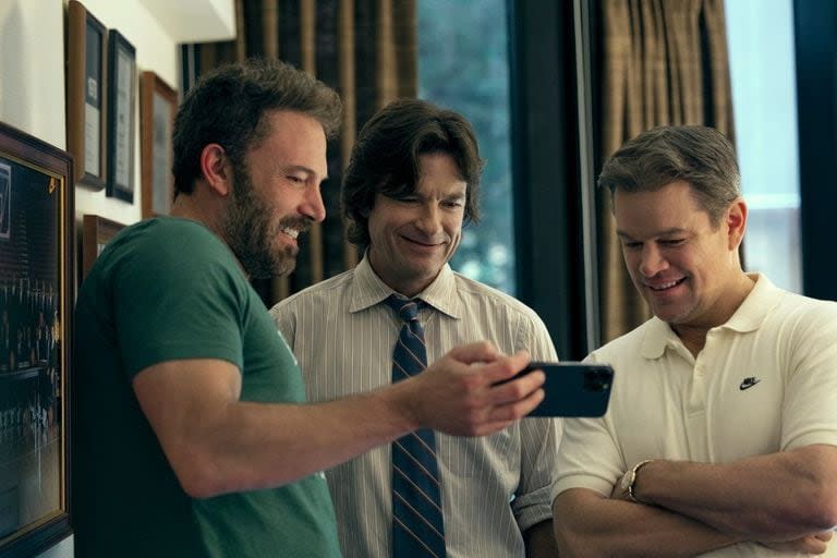 Ben Affleck, Jason Bateman y Matt Damon en el detrás de escena de Air (Foto: Instagram @airmovie)