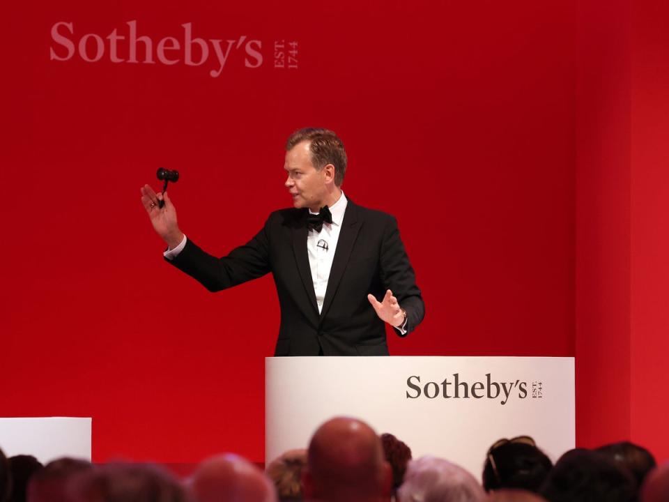 Sotheby’s principal auctioneer Oliver Barker in action (Tristan Fewings/Getty for Sotheby's)