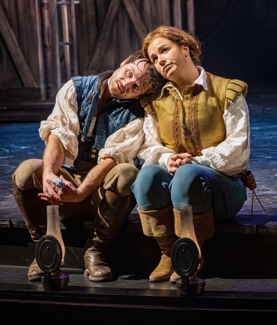 Evan Stevens, left, and Erin O'Connor, play siblings in the Asolo Repertory Theatre production of Ken Ludwig’s “The Three Musketeers.”