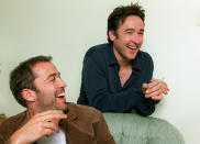 <p>The actors met while growing up in Chicago and shared the screen in many movies in which Cusack starred. (Remember Piven’s small role in “Say Anything…”?) They reportedly roomed together at one time — making them an earlier version of Matt and Ben –- but later had <a rel="nofollow noopener" href="https://www.theguardian.com/culture/2015/jan/10/-sp-jeremy-piven-you-can-get-caught-up-in-getting-the-world-to-love-you" target="_blank" data-ylk="slk:a public falling-out;elm:context_link;itc:0;sec:content-canvas" class="link ">a public falling-out</a>. (Photo: Gary Friedman/Los Angeles Times via Getty Images) </p>