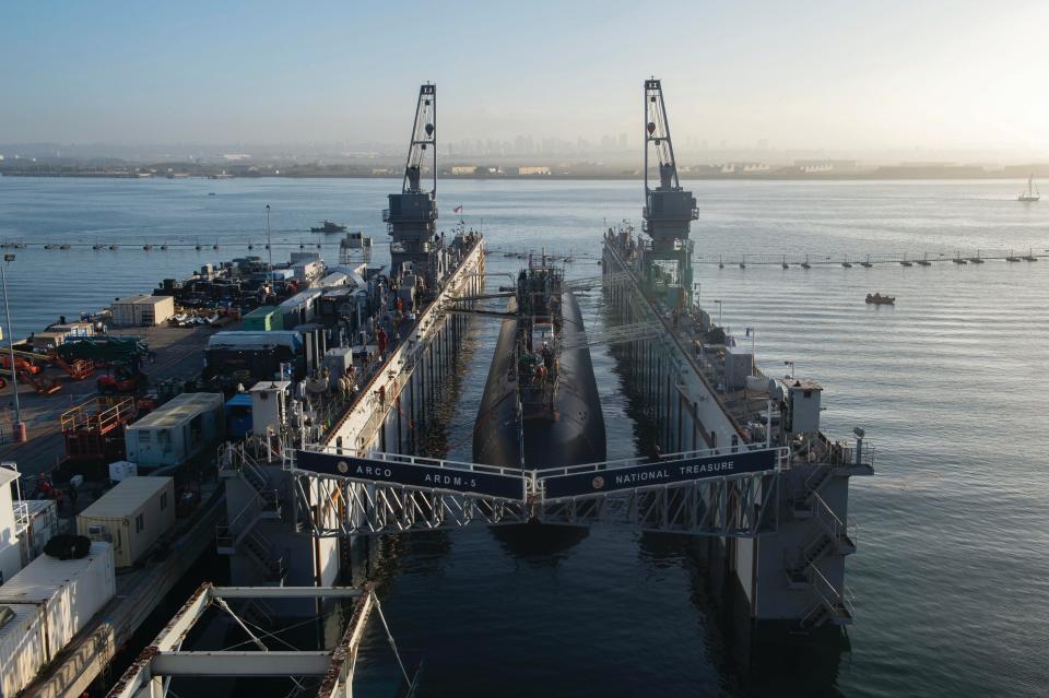 USS Annapolis (SSN 760) prepares to undock at Portsmouth Naval Shipyard Detachment – San Diego.