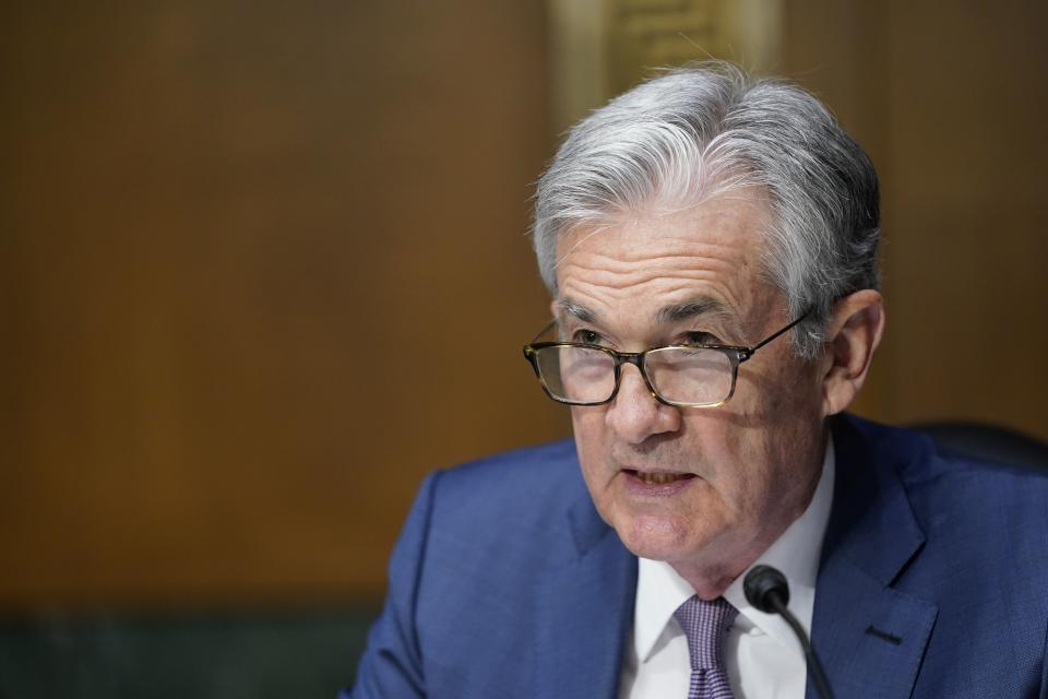 Federal Reserve Jerome Powell testifies during a Senate Banking Committee hearing on 'The Quarterly CARES Act Report to Congress on Capitol Hill, on December 1, 2020 in Washington,DC. (Photo by Susan Walsh / POOL / AFP) (Photo by SUSAN WALSH/POOL/AFP via Getty Images)