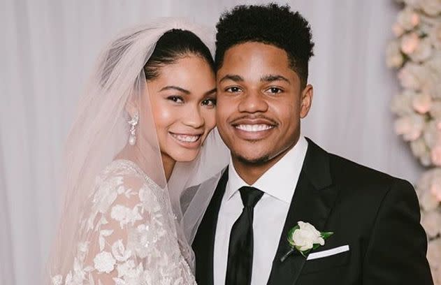 Model Chanel Iman and Giants wide receiver Sterling Shepard got married, and Odell Beckham Jr. made an appearance as a groomsman. (Instagram/@chaneliman)