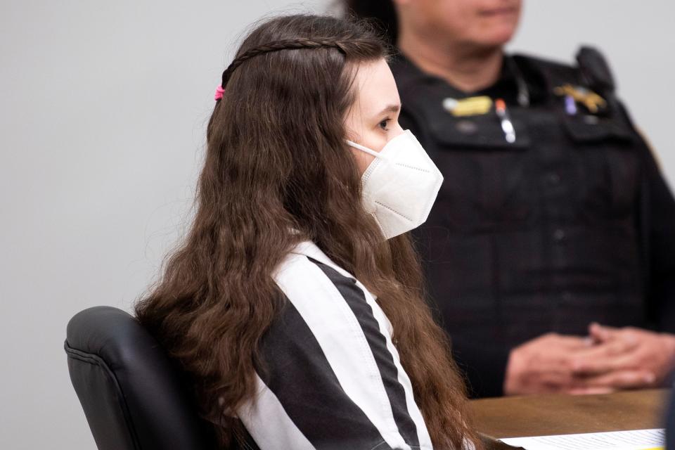 Megan Boswell during a hearing in Sullivan County Criminal Court at the Sullivan County Justice Center in Blountville, Tenn., on Thursday, April 7, 2022.