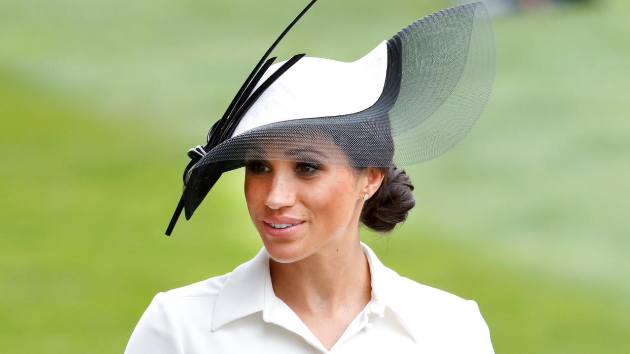  Meghan Markle attends day 1 of Royal Ascot at Ascot Racecourse on June 19, 2018 in Ascot, England. 