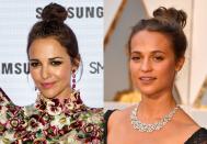 En algunas imágenes parece que Paula Echevarría y Alicia Vikander fueron separadas al nacer. Las actrices, sin duda, podrían interpretar a dos hermanas. (Foto: Juan Naharro Gimenez / Jeff Kravitz / Getty Images).