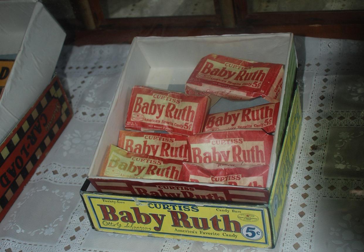 Box of Curtiss' Baby Ruth candy bars at a general store in Portsmouth, North Carolina