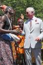 <p>Greeting dancers at Christiansborg Castle in Accra, Ghana. </p>