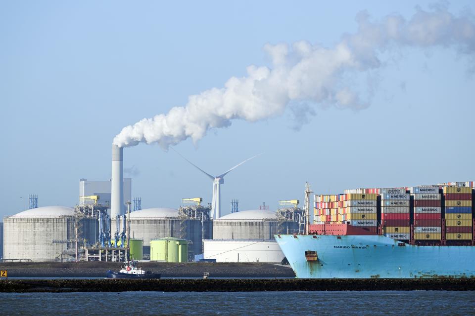 LNG import terminal in Rotterdam.