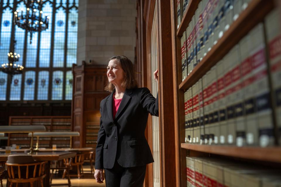 University of Michigan law professor and MSNBC commentator Barbara McQuade at the U-M Law Library in Ann Arbor.