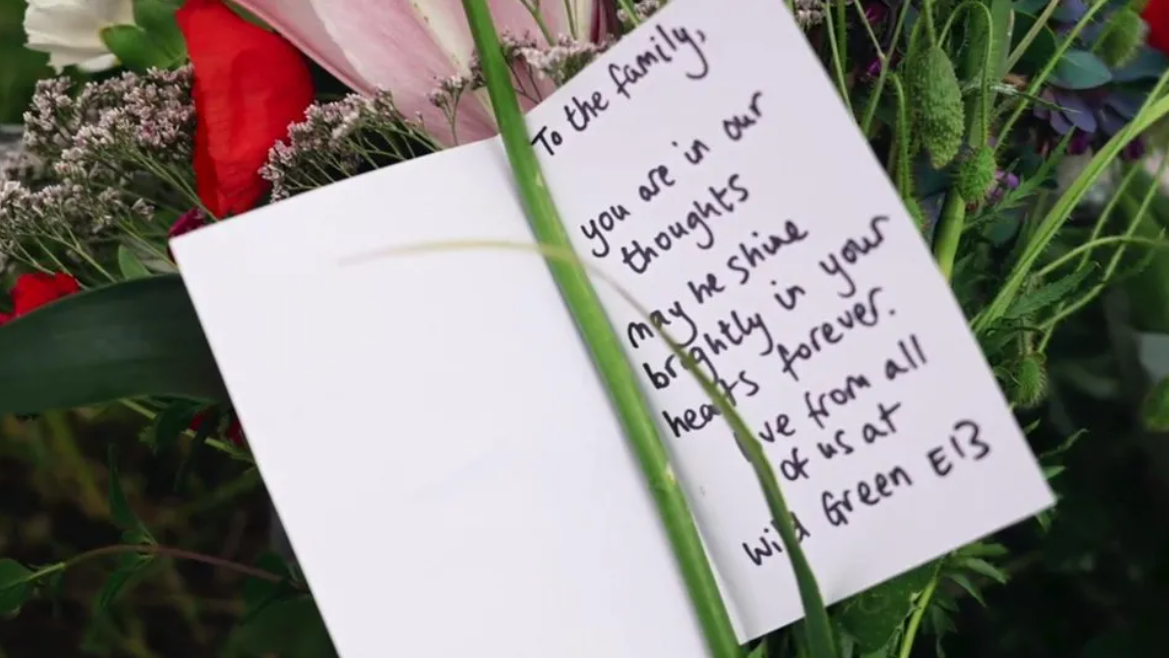 a card left at the scene