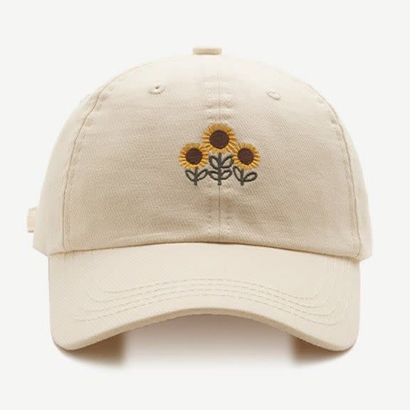 7) Minimalist Sunflower Dad Hat