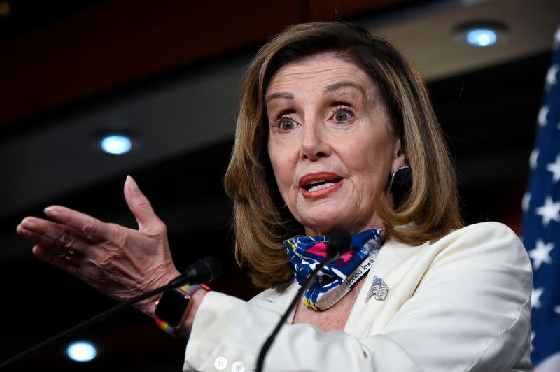 U.S. House Speaker Pelosi participates in a news conference at the U.S. Capitol in Washington