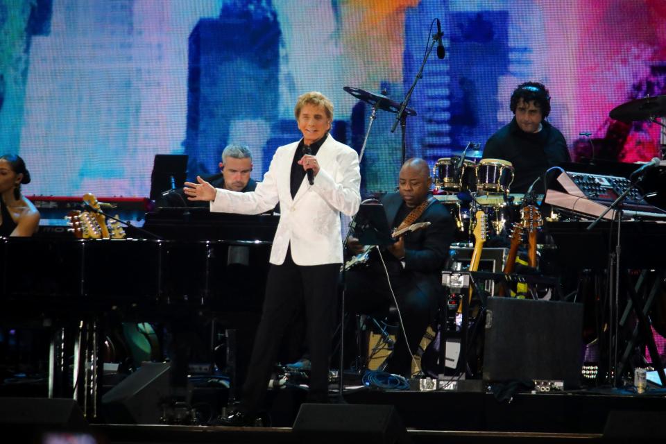 Barry Manilow performs at "We Love NYC: The Homecoming Concert" at The Great Lawn in Central Park on Aug. 21, 2021, in New York.