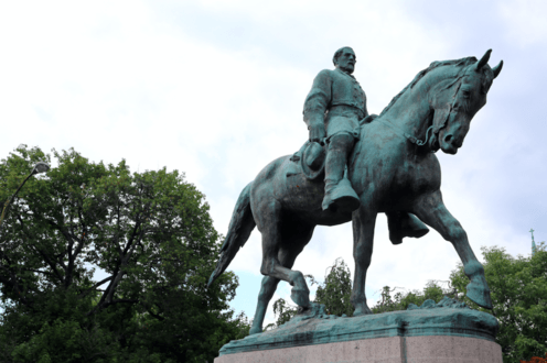 <span class="caption">The statue of Robert Lee in Charlottesville.</span> <span class="attribution"><span class="source">Shutterstock</span></span>