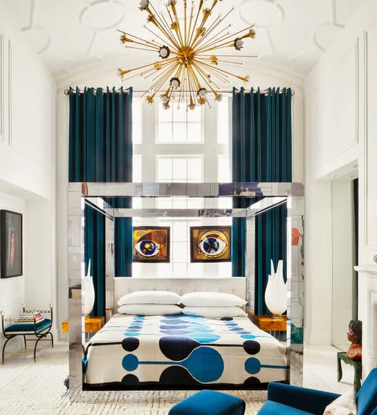 Phaidon’s <i>Maximalism: Bold, Bedazzled, Gold, and Tasseled Interiors</i> features an introduction from former Barneys creative director and legendary window dresser Simon Doonan. The bedroom of the New York apartment Doonan shares with his husband, interior designer Jonathan Adler, is one of the many extravagant maximalist interiors featured in the book.