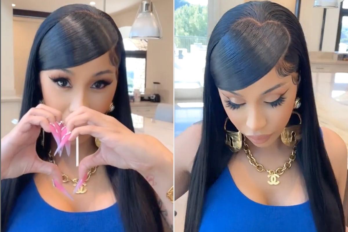 Cardi B Half Up Pigtails Hairstyle