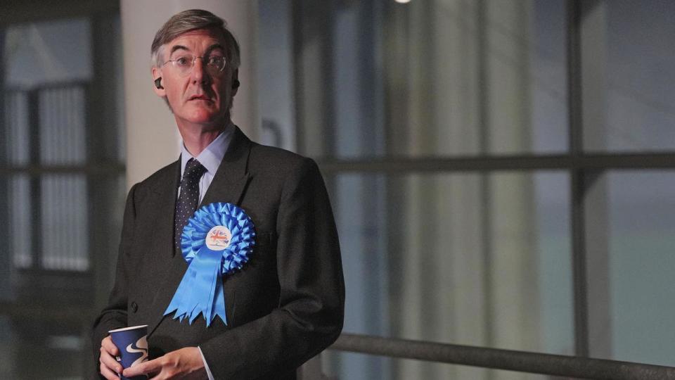 Jacob Rees-Mogg on election night in Somerset, England