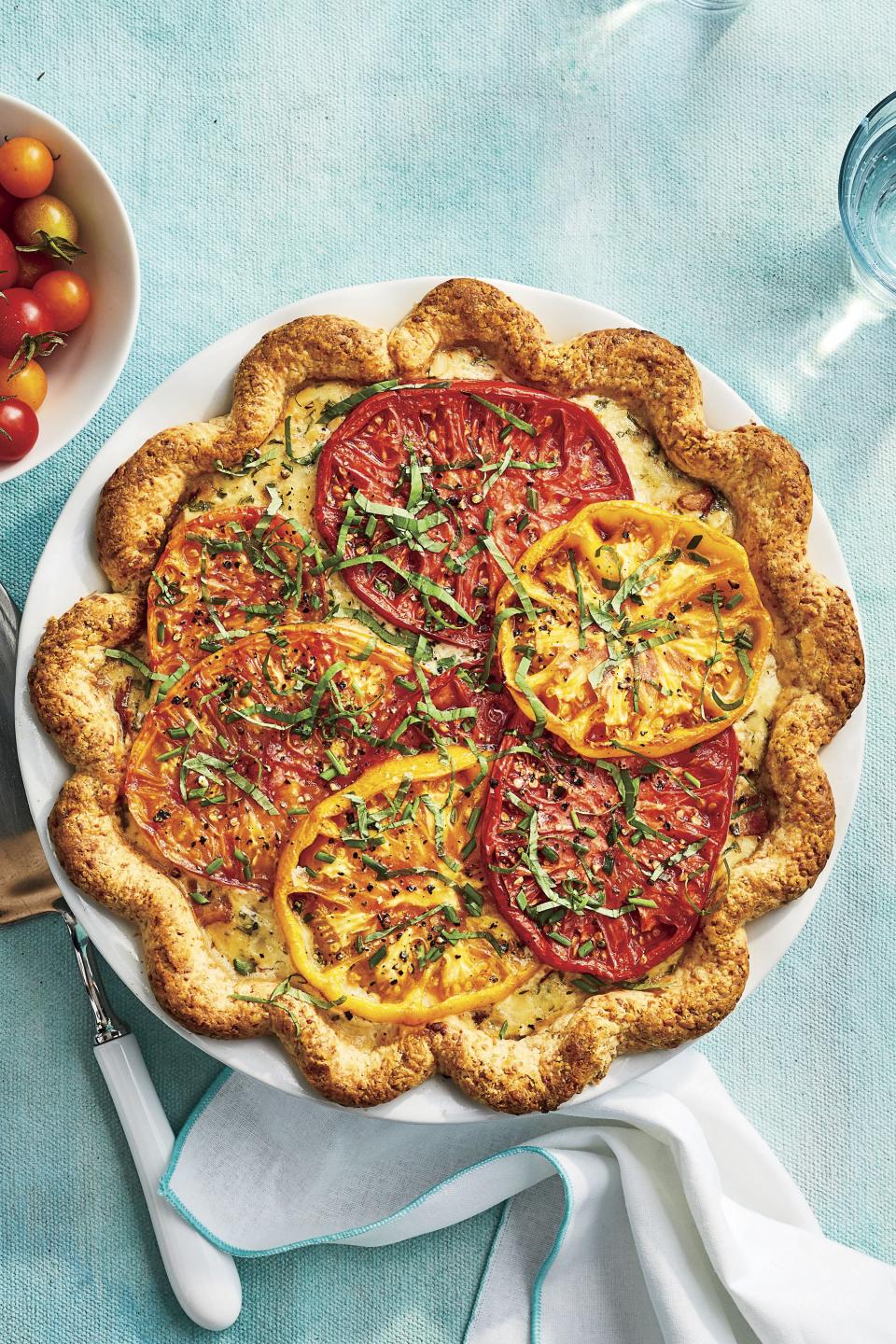 Heirloom Tomato Pie with Parmesan-Buttermilk Crust ​​​​​