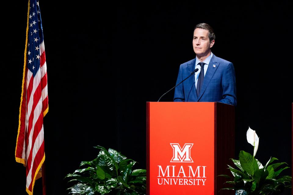 Businessman Bernie Moreno during the final Republican U.S. Senate debate at Miami University on March 6. Photo courtesy of Miami University