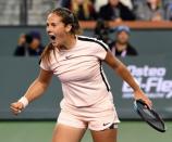 Mar 16, 2018; Indian Wells, CA, USA; Daria Kasatkina (RUS) as she defeated Venus Williams (not pictured) during her semifinal in the BNP Paribas Open at the Indian Wells Tennis Garden. Mandatory Credit: Jayne Kamin-Oncea-USA TODAY Sports