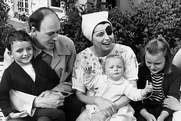 Actor Patricia Neal recovering at home after a stroke with her husband, author Roald Dahl, and their three children, (l-r) Theo, Ophelia and Tessa, in Great Missenden, England, in 1965.<span class="copyright">Hulton-Deutsch Collection/Corbis—Getty Images</span>